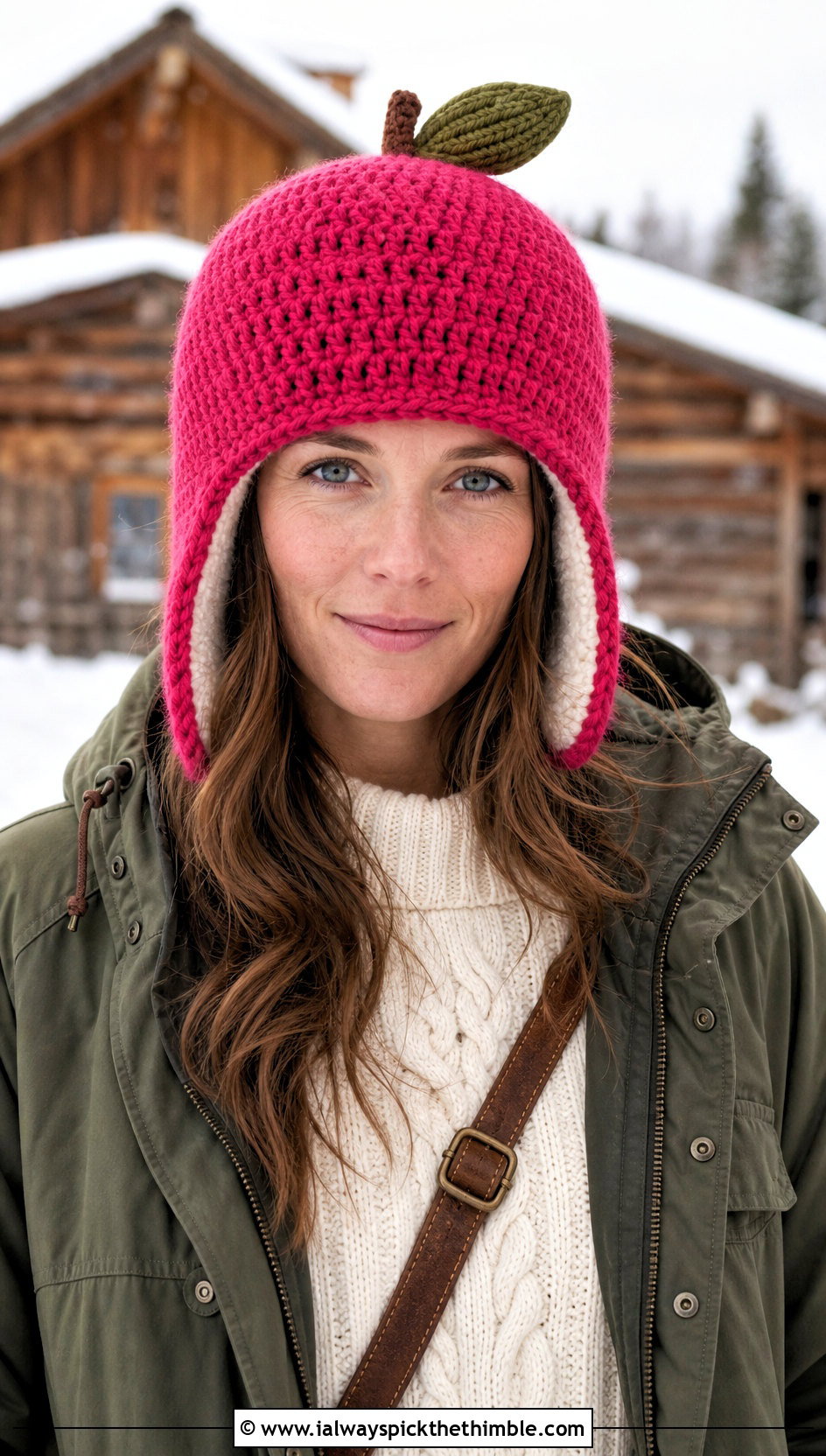 Crochet Apple Trapper Hat With Utility Parka - 25 crochet apple hat outfit ideas