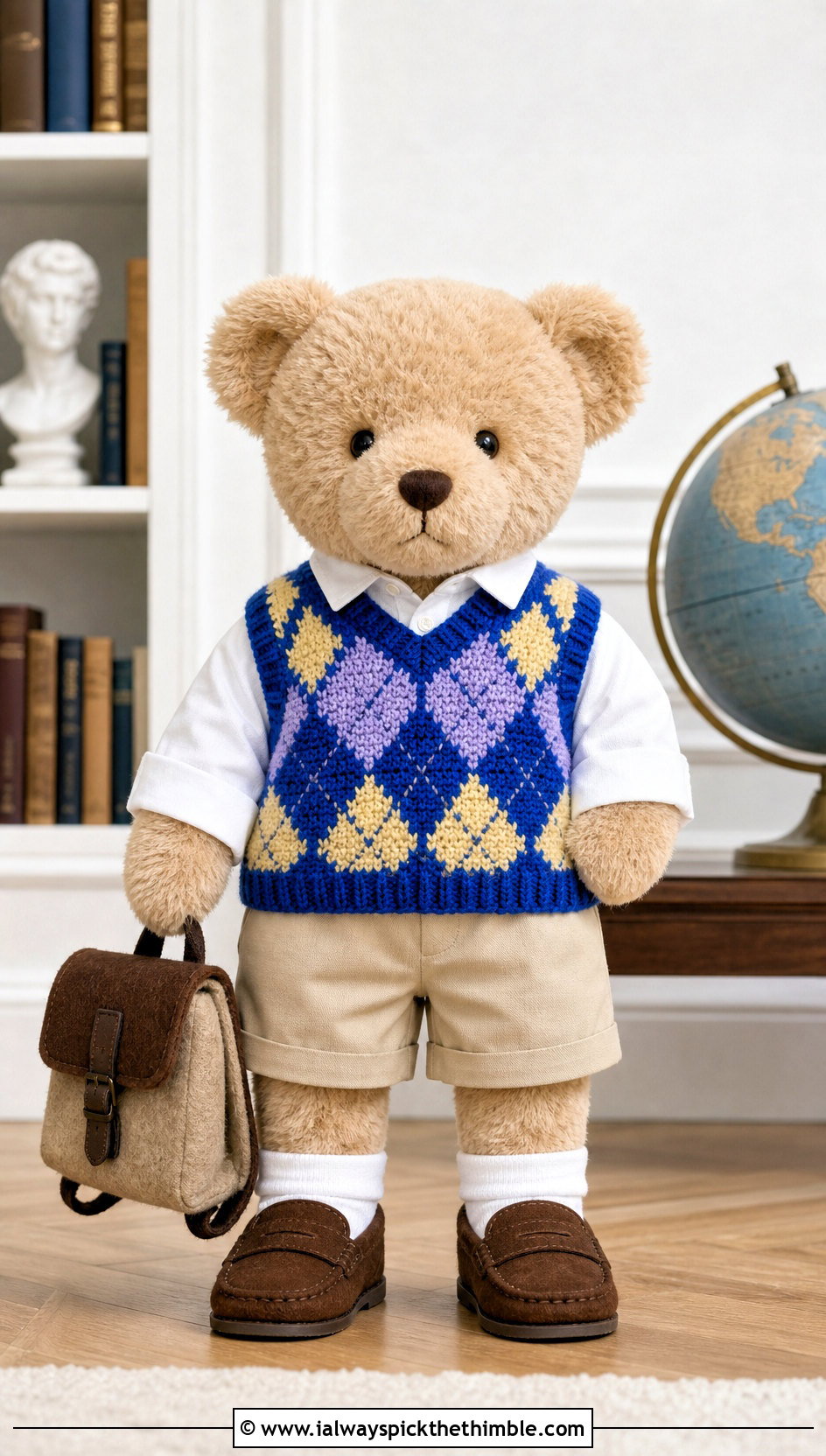 Crochet Argyle Vest With White Shirt And Shorts - 25 crochet jellycat clothes and outfit ideas