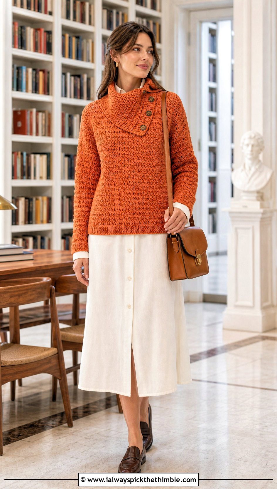 Crochet Azel Pullover Over A Shirt Dress - 15 Crochet Azel Pullover outfit ideas