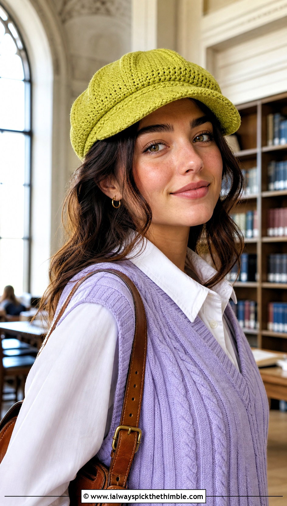 Crochet Baker Boy Hat With Sweater Vest - 25 easy crochet hats outfit ideas