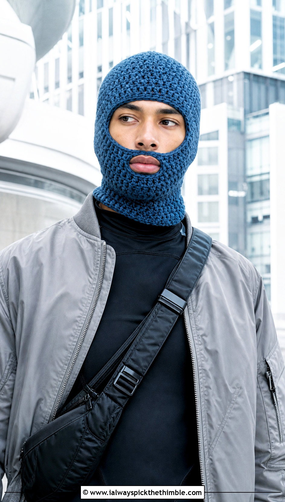 Crochet Balaclava Hat With Bomber Jacket And Track Pants - 20 men crochet hat outfit ideas