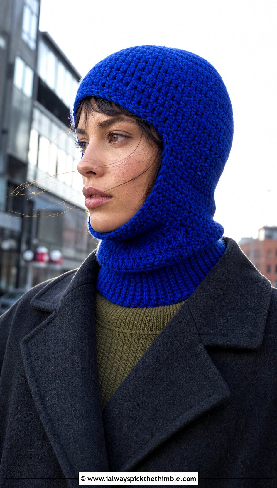 Crochet Balaclava Hat With Long Coat And Combat Boots - 20 Warm Crochet Hat outfit ideas