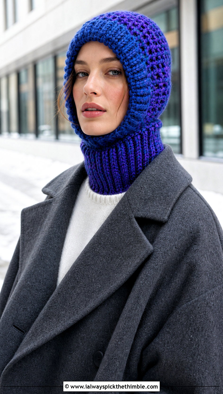 Crochet Balaclava Hat With Oversized Coat - 15 Crochet Crowd Hat outfit ideas