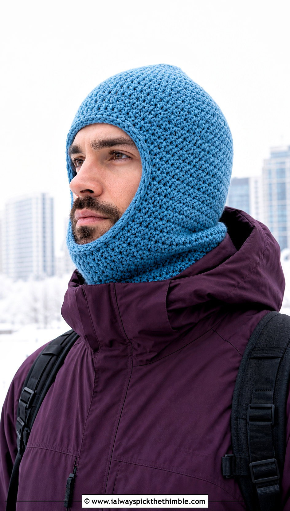 Crochet Balaclava Hat With Technical Jacket - 15 Easy Crochet Mens Hat outfit ideas