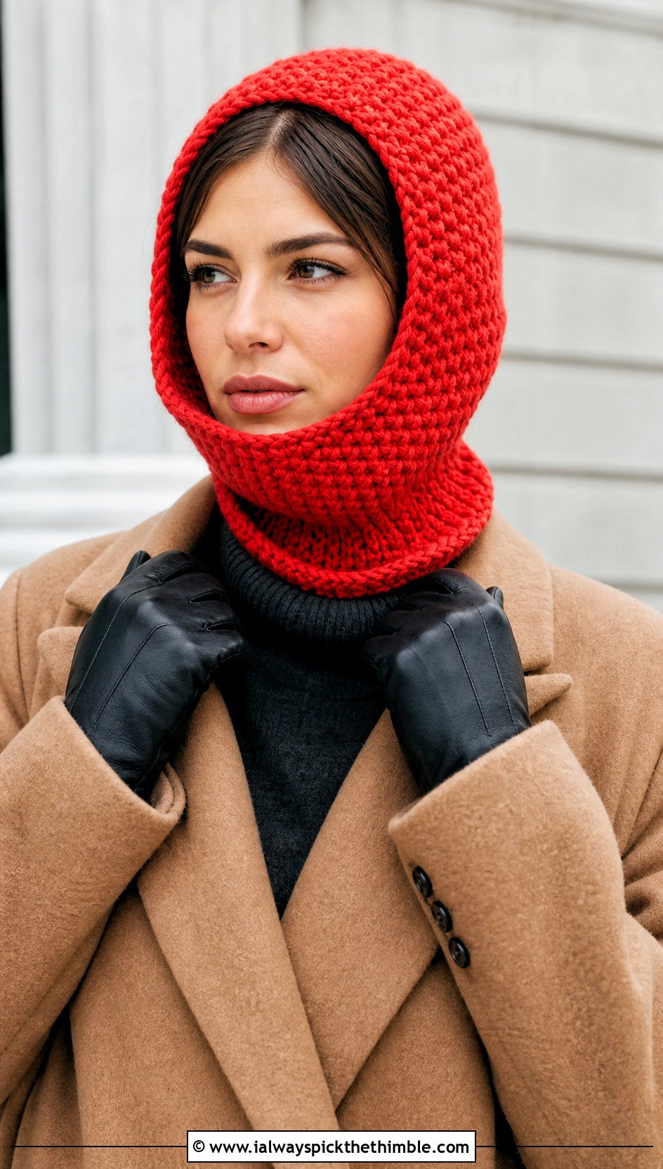 Crochet Balaclava Hat With Wool Coat - 25 Crochet Hat Inspo outfit ideas