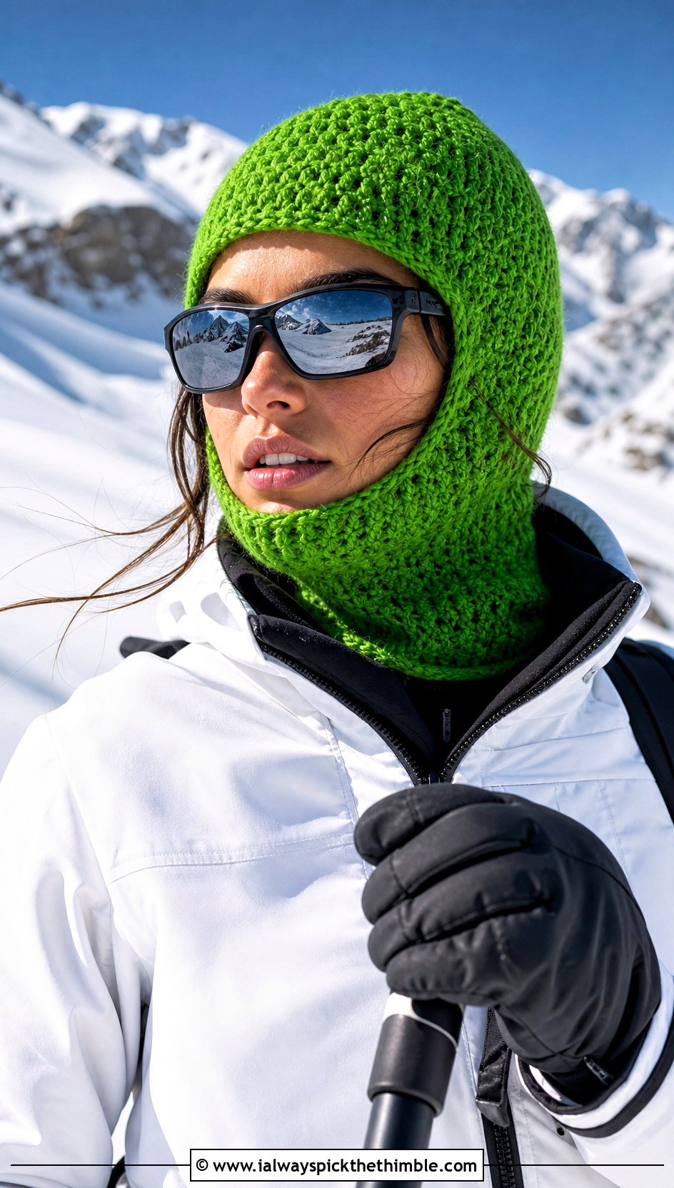 Crochet Balaclava Hood With Ski Jacket - 15 diy crochet winter hat outfit ideas