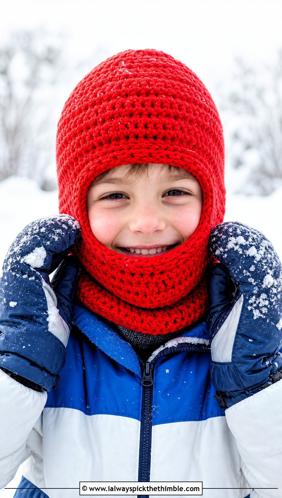 Crochet Balaclava With Colorblock Snowsuit - 25 childrens crochet hats outfit ideas