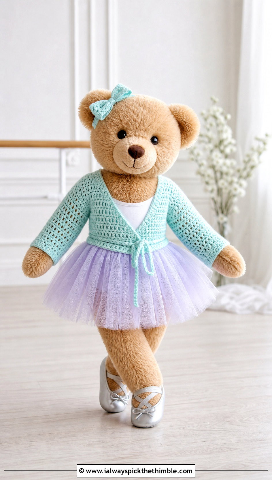 Crochet Ballet Cardigan With Tulle Skirt - 25 crochet teddy clothes and outfit ideas