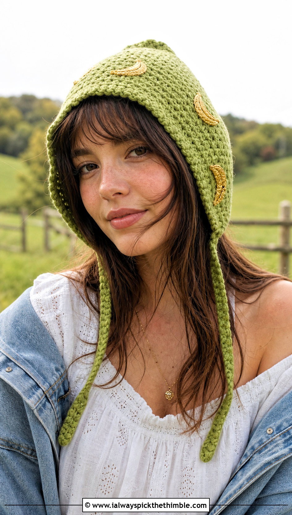 Crochet Banana Bonnet With Prairie Dress - 20 crochet banana hat outfit ideas