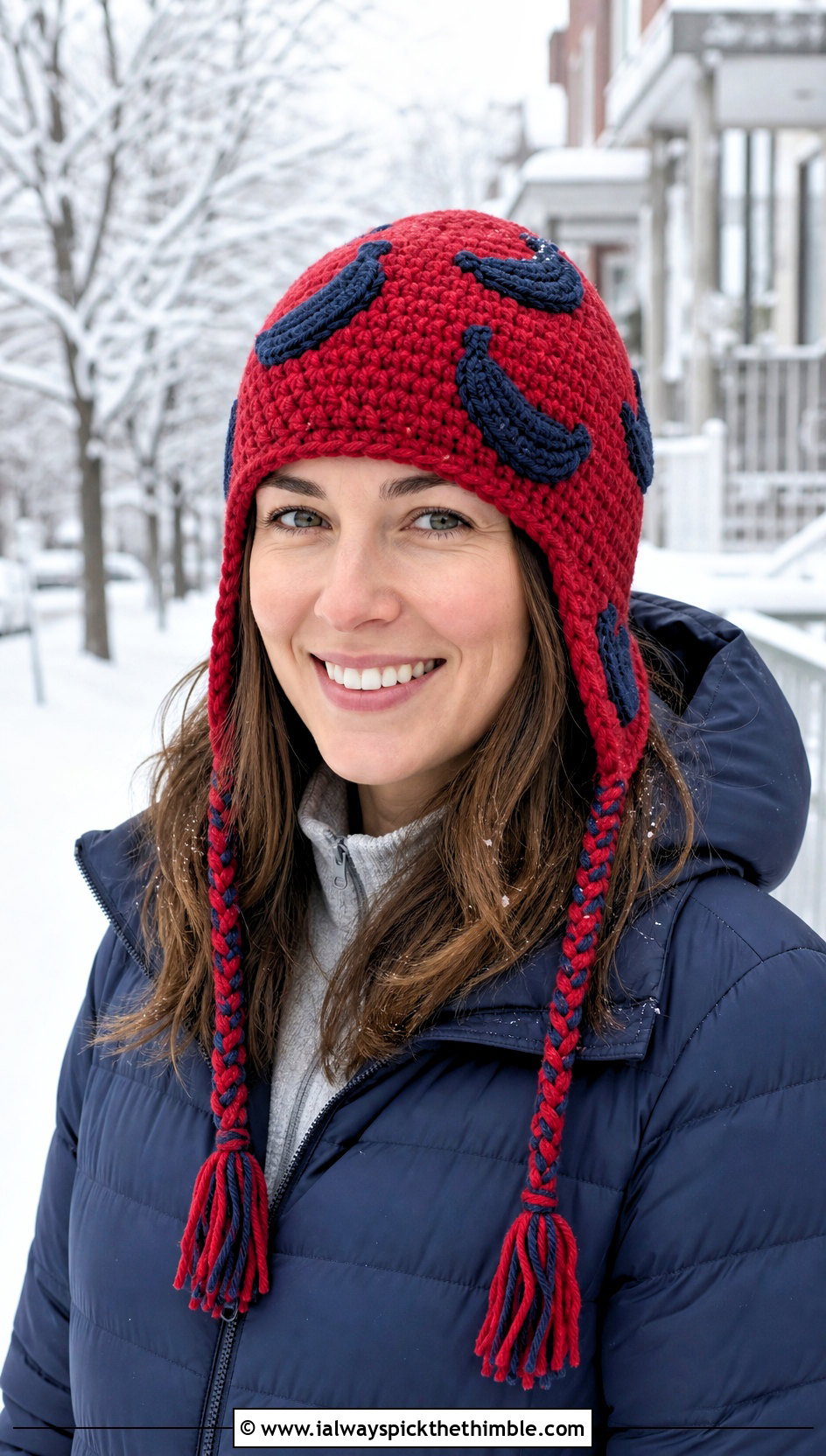 Crochet Banana Earflap Hat With Puffer Jacket - 20 crochet banana hat outfit ideas