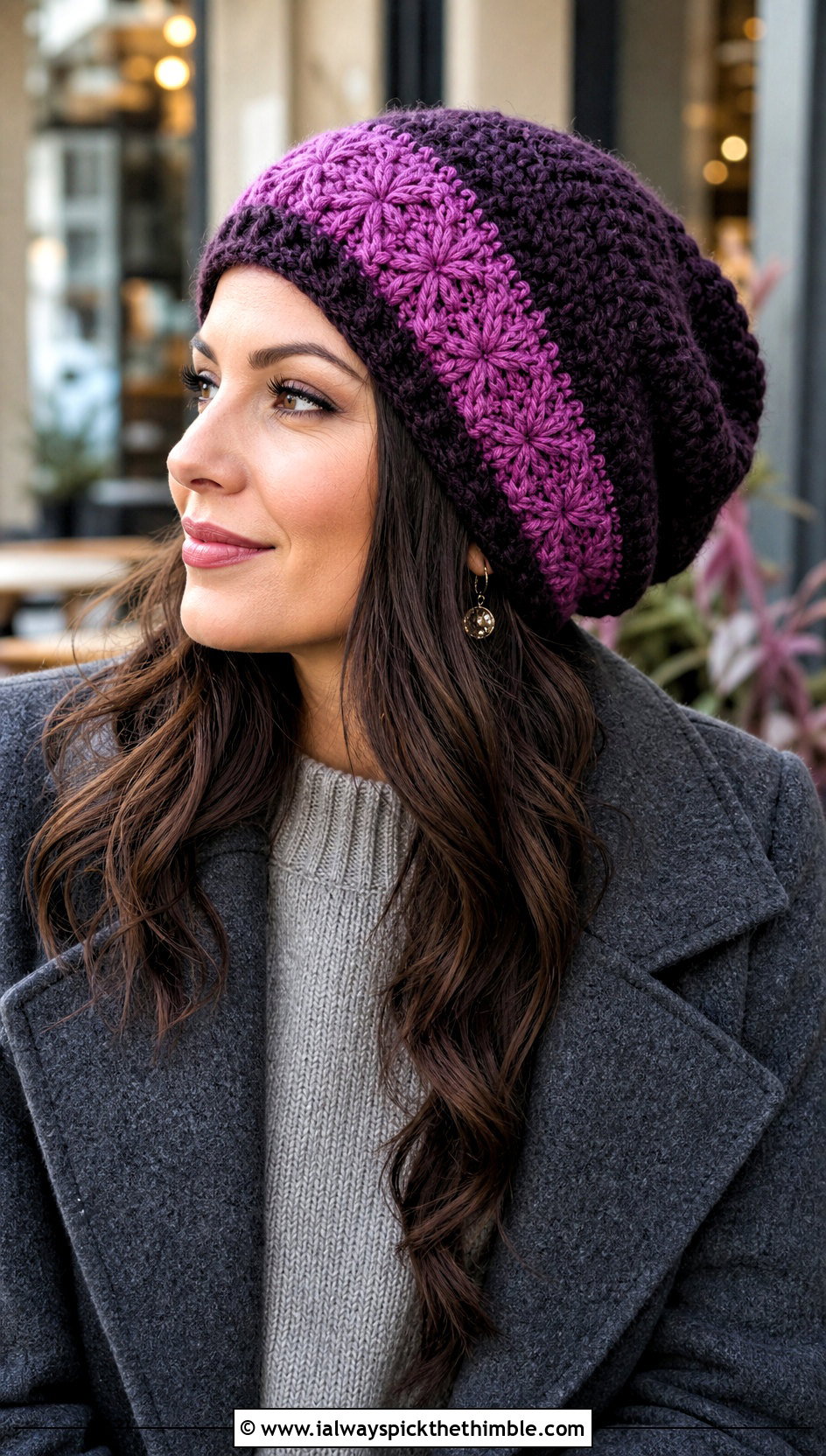 Crochet Banana Slouch Beanie With Knit Set - 20 crochet banana hat outfit ideas