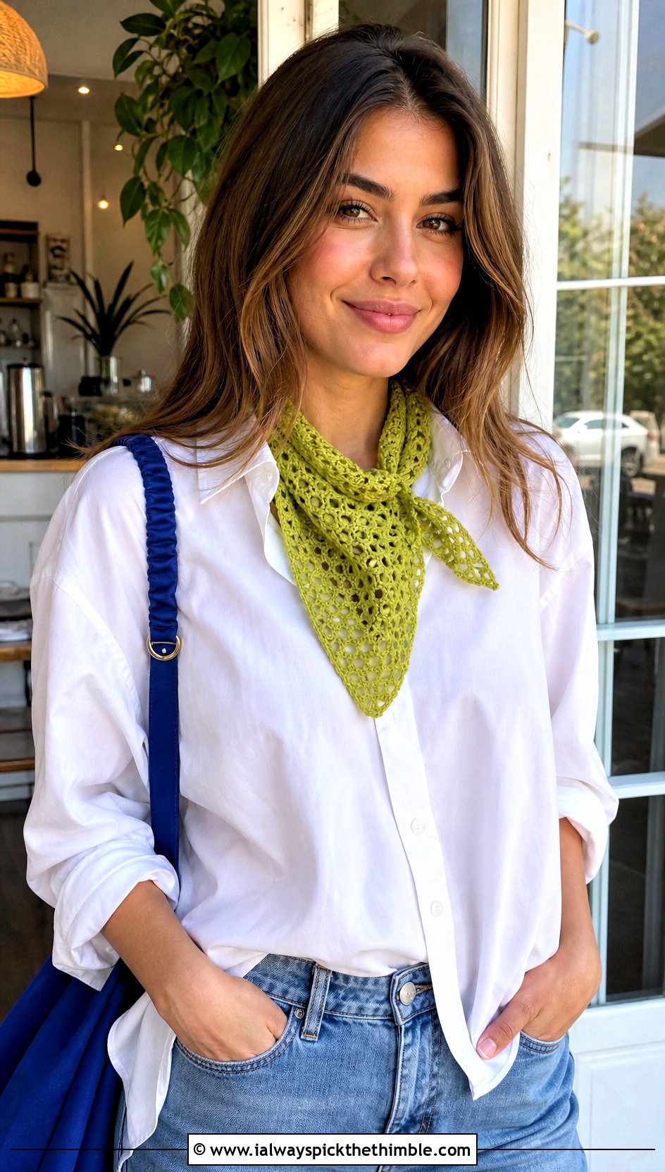 Crochet Bandana Scarf With White Shirt - 20 crochet scarf design ideas