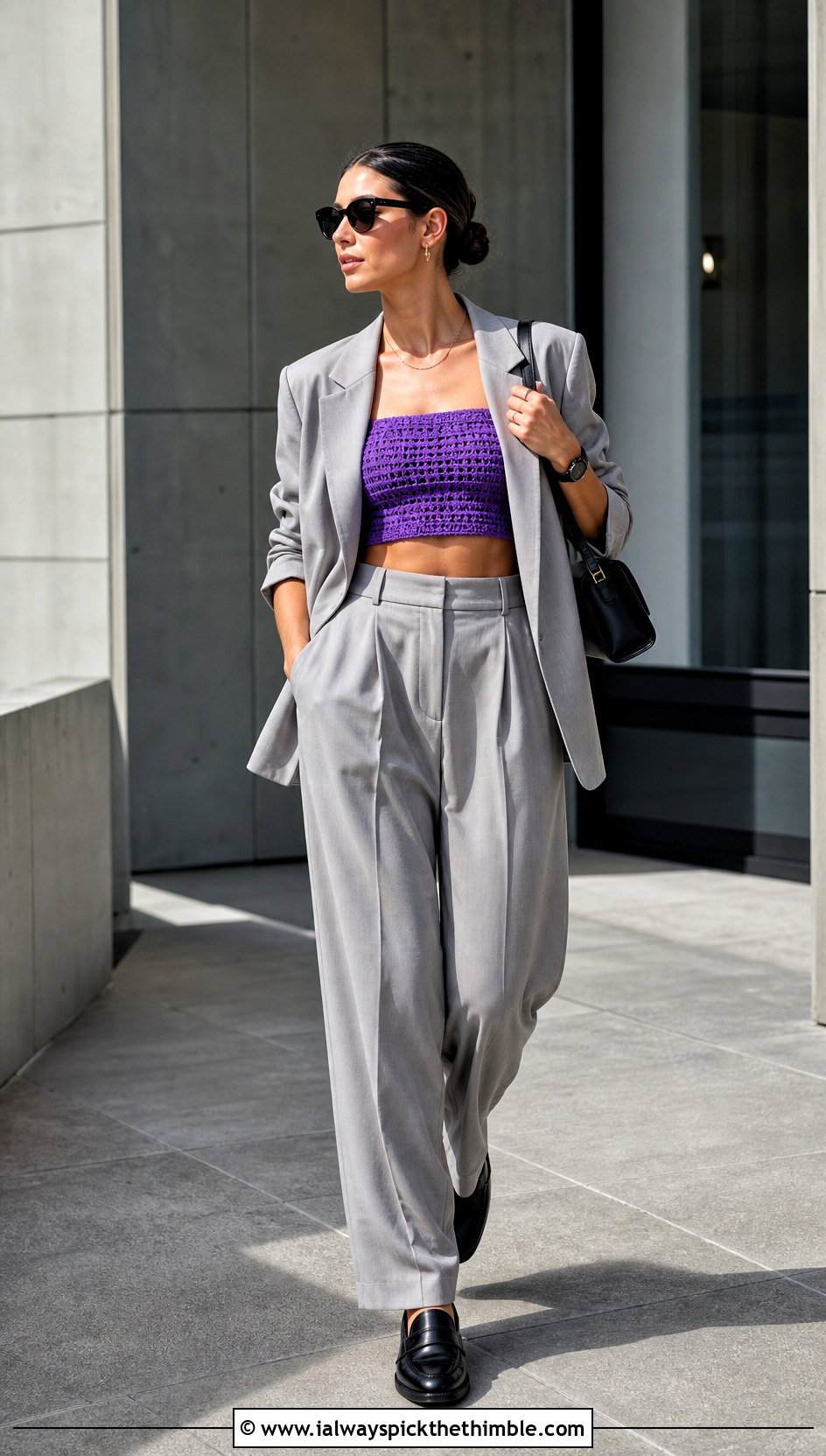 Crochet Bandeau Top With Oversized Blazer - 20 Crochet Top Small Chest outfit ideas