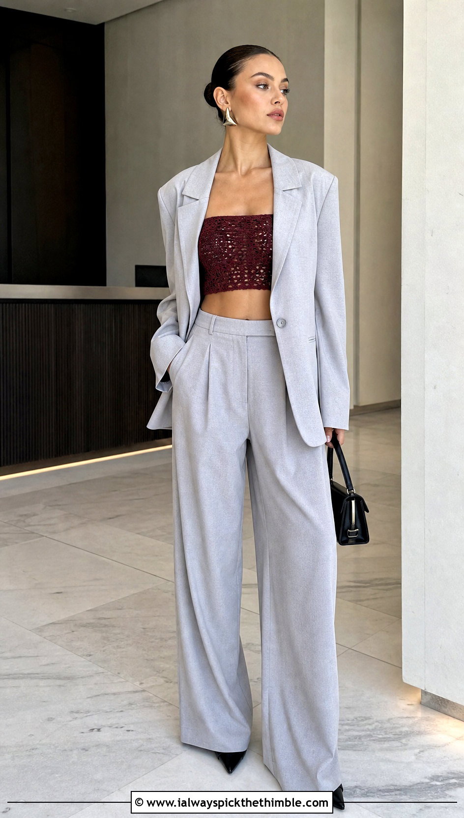 Crochet Bandeau Top With Oversized Suit - 15 crochet top dress style outfit ideas