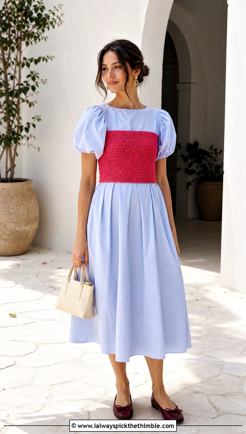Crochet Bandeau Top With Poplin Dress - 20 Dresses With Crochet Top outfit ideas