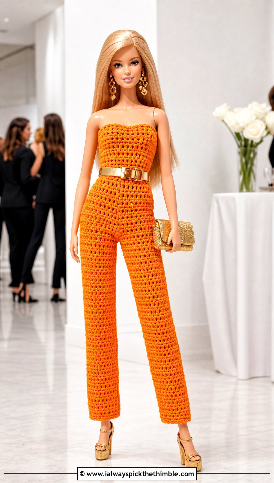 Crochet Barbie Belted Jumpsuit With Heels - 25 crochet barbie doll clothes and outfit ideas