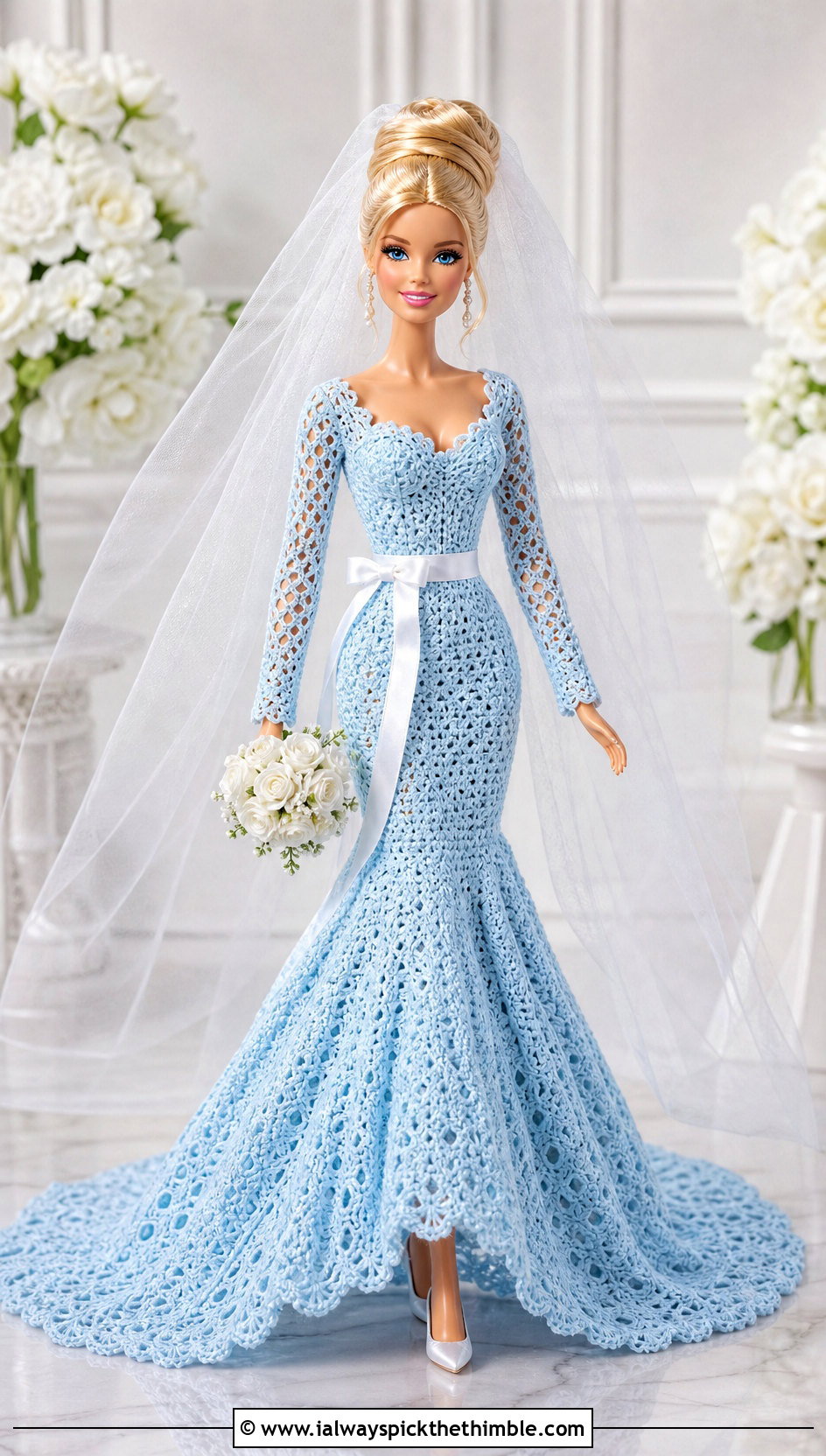 Crochet Barbie Bridal Gown With Veil - 25 crochet barbie doll clothes and outfit ideas