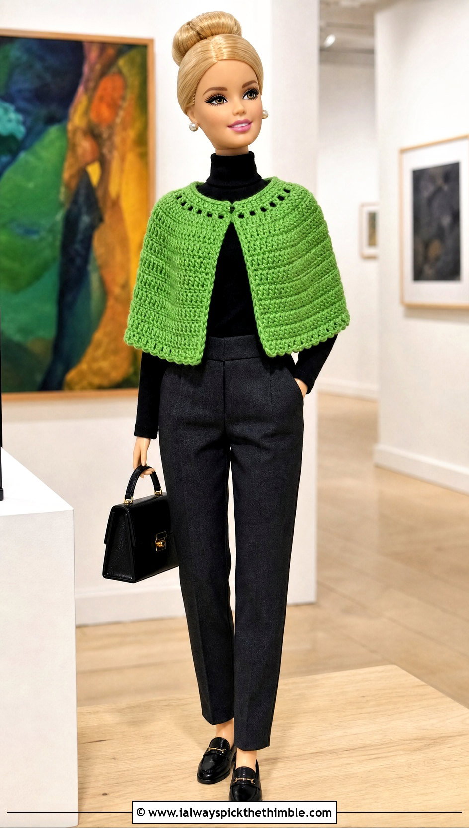 Crochet Barbie Capelet With Turtleneck And Slacks - 25 crochet barbie doll clothes and outfit ideas