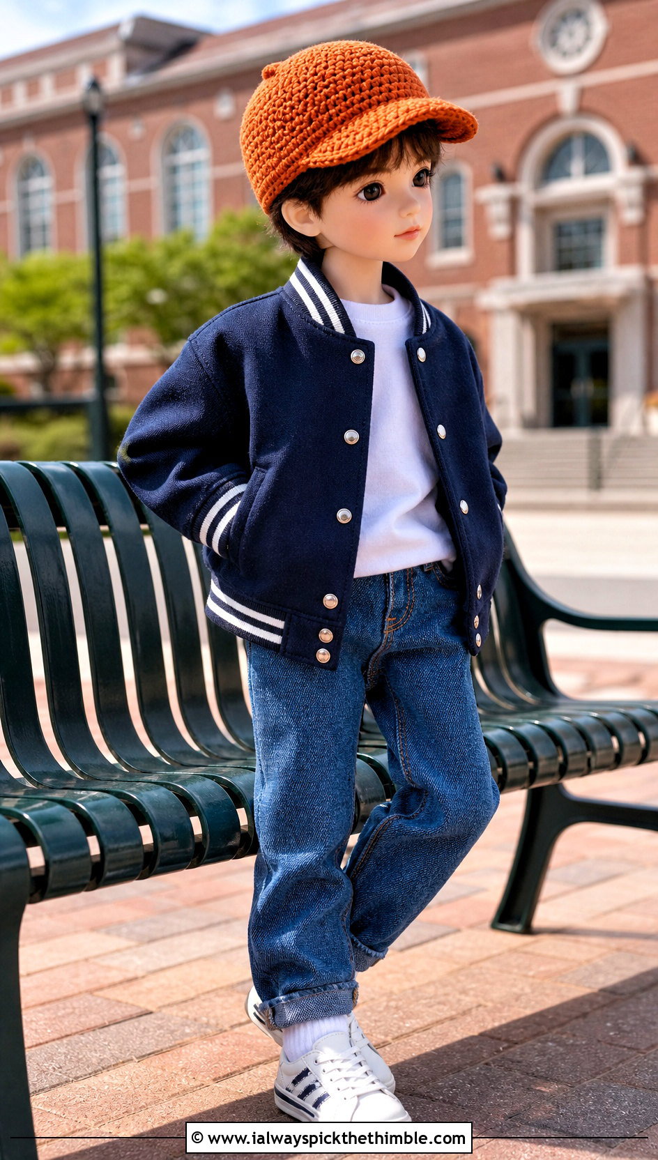 Crochet Baseball Cap Doll Outfit With Varsity Jacket - 25 crochet hat for doll outfit ideas