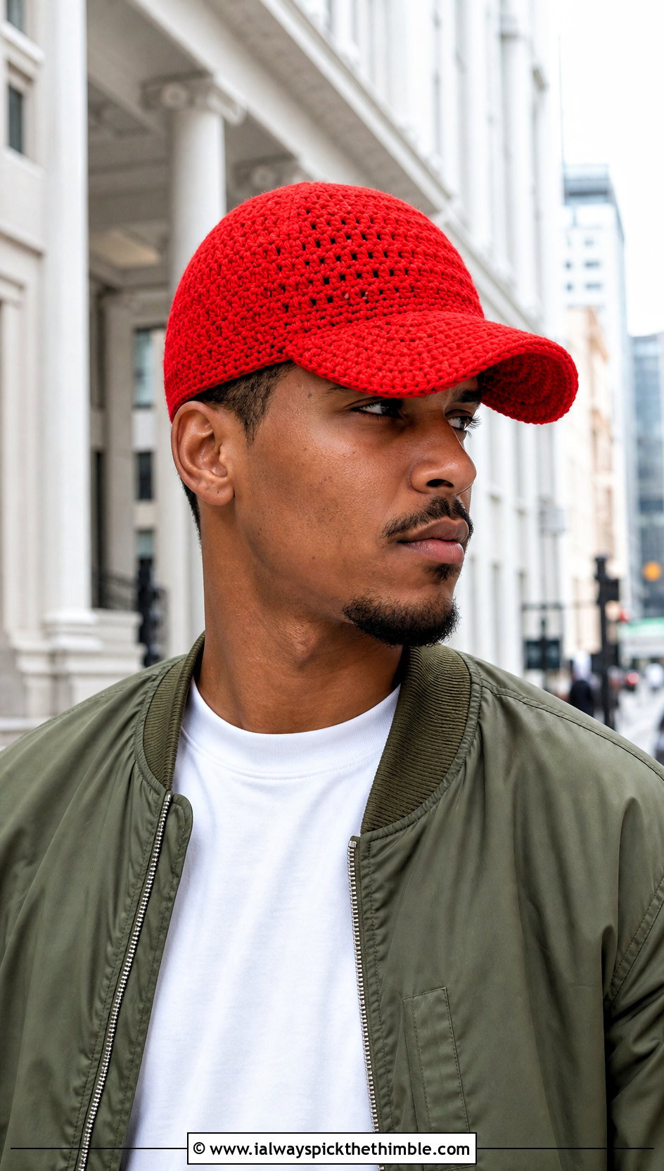 Crochet Baseball Cap With Bomber Jacket - 25 crochet hats men outfit ideas