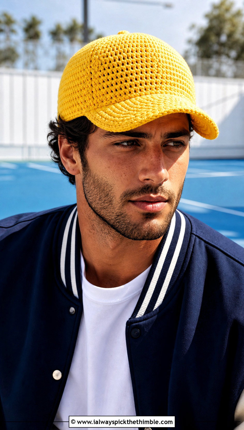 Crochet Baseball Cap With Sporty Outfit - 20 crochet hat ideas for men