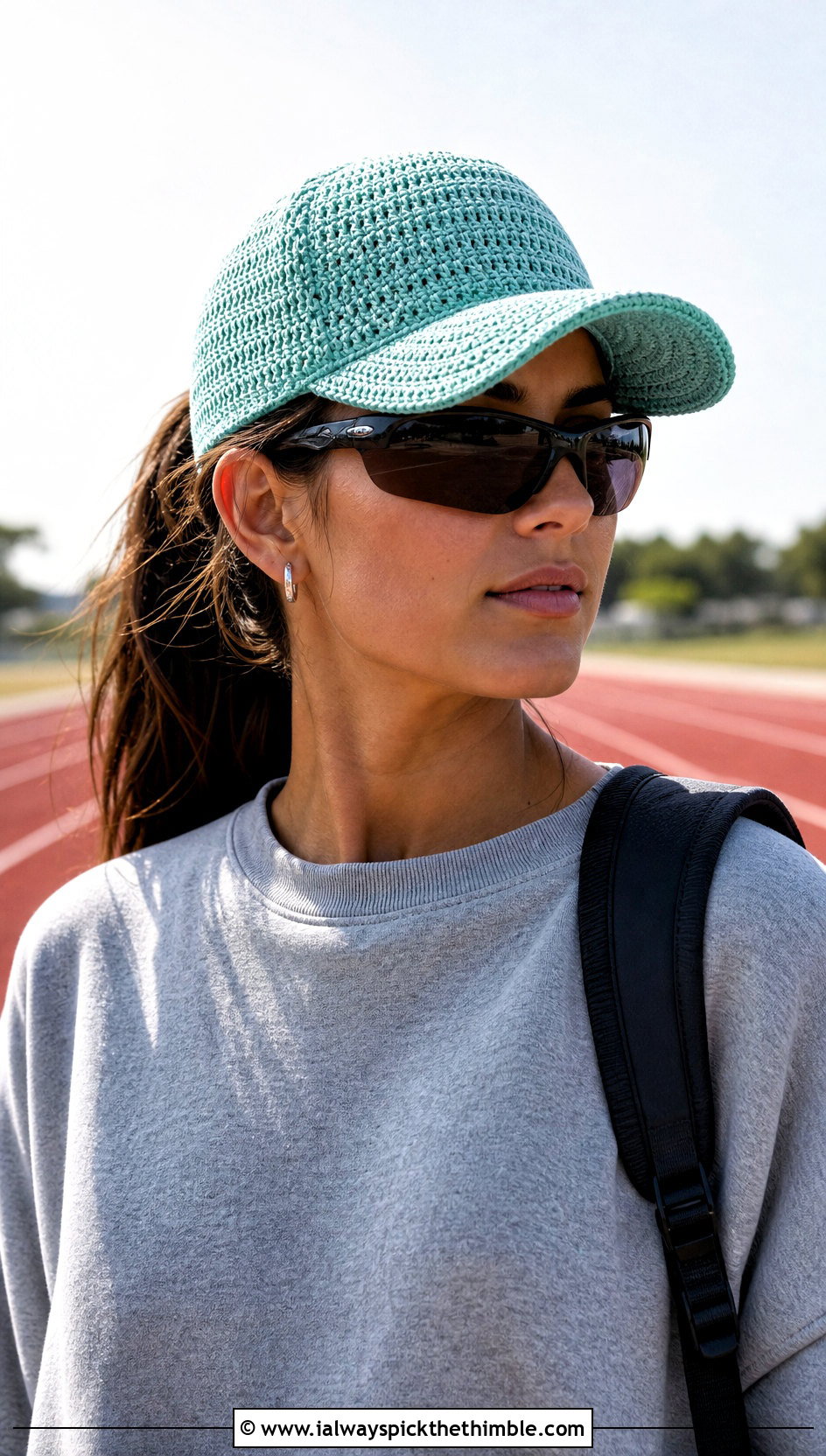 Crochet Baseball Cap With Sweatshirt And Bike Shorts - 20 easy crocheted hats outfit ideas