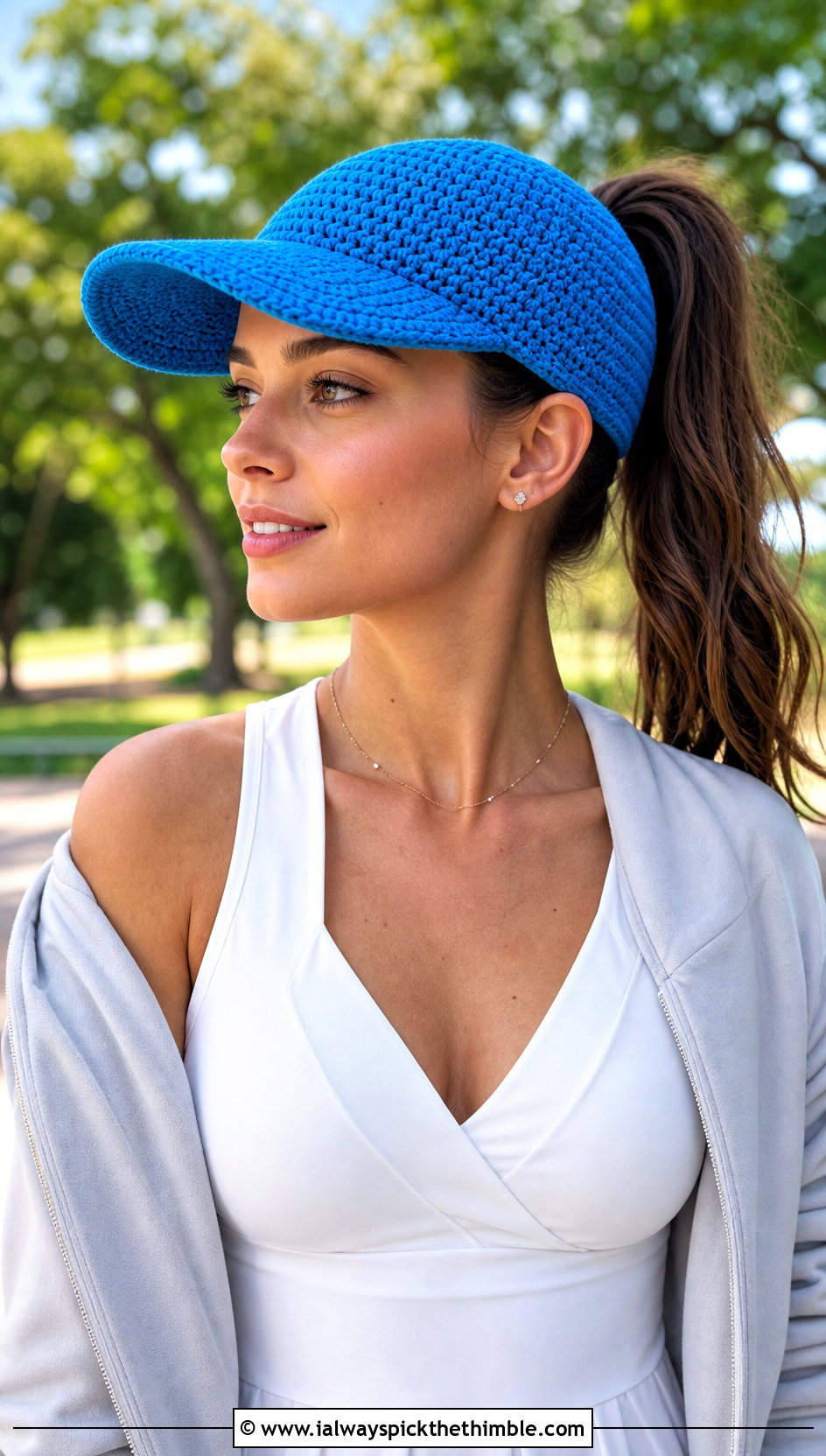 Crochet Baseball Cap With Tennis Dress - 25 crochet hats outfit ideas