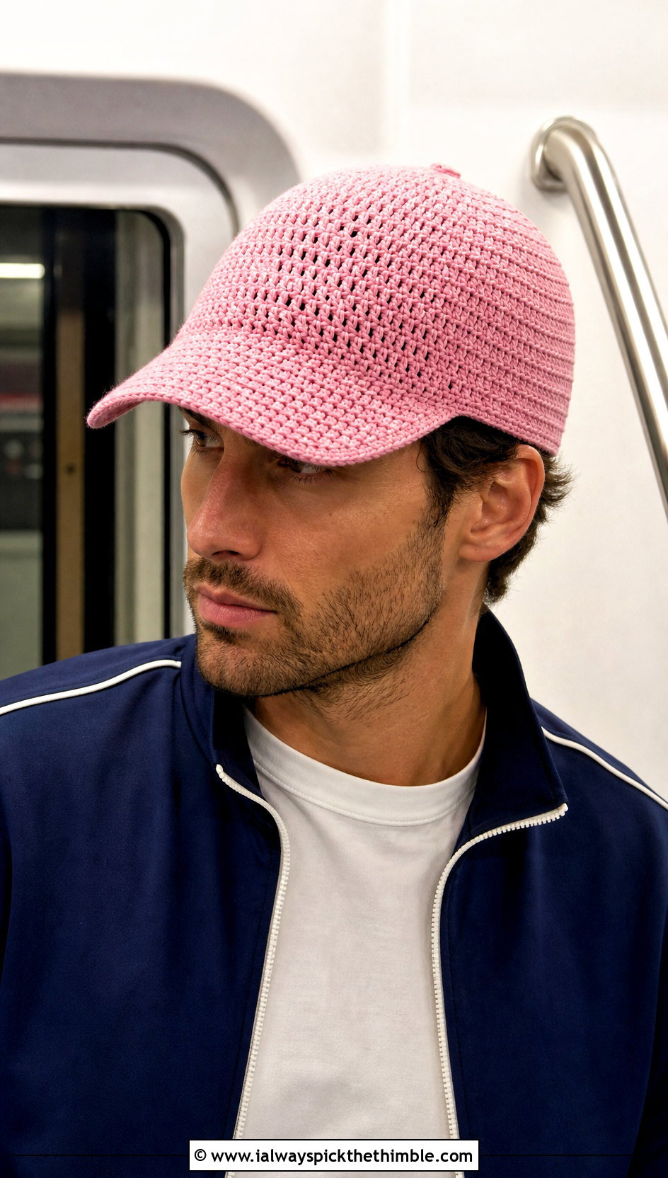 Crochet Baseball Cap With Track Jacket - 25 mens crochet hats outfit ideas