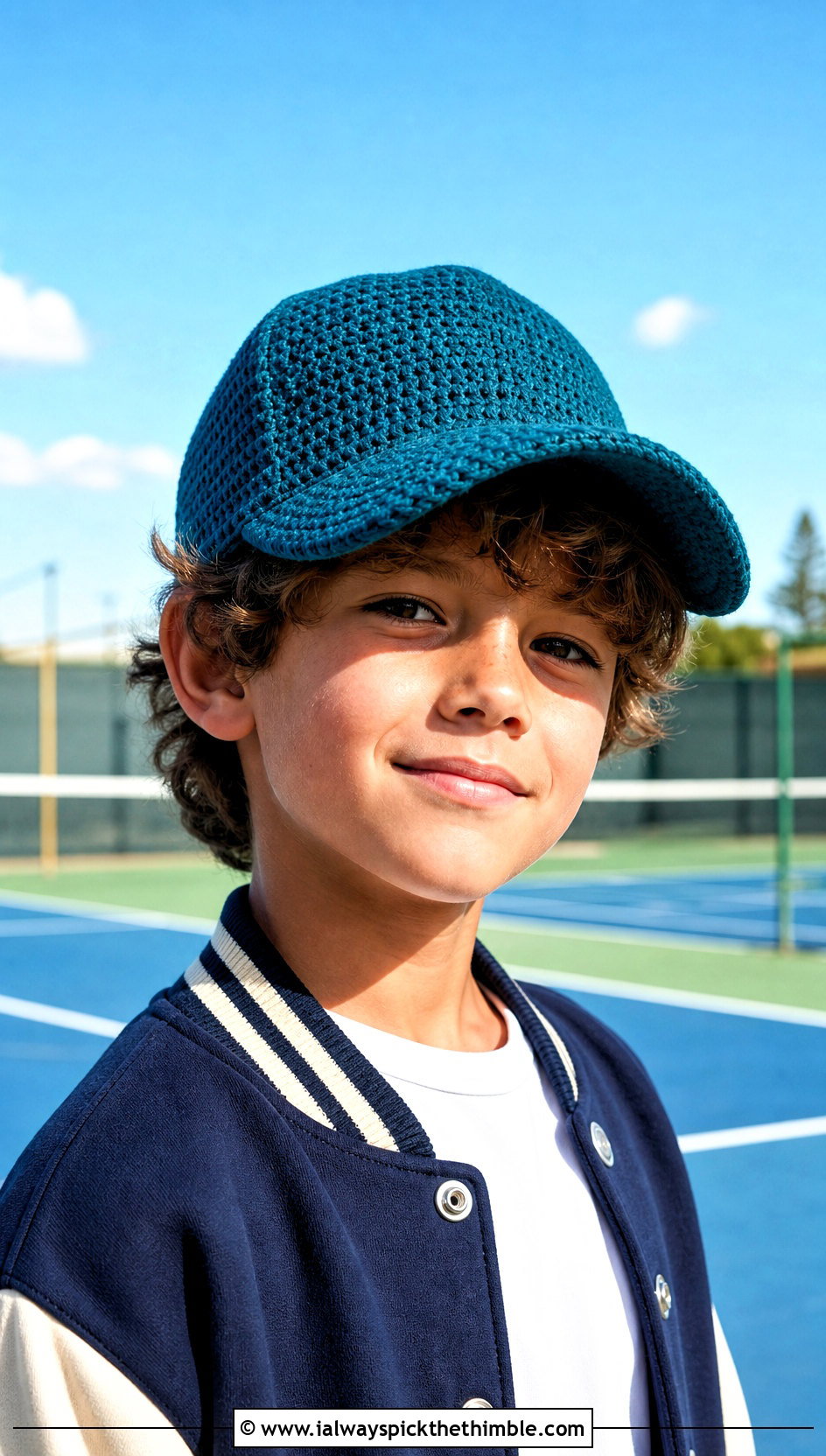 Crochet Baseball Cap With Varsity Jacket - 15 Childs Crochet Hat outfit ideas