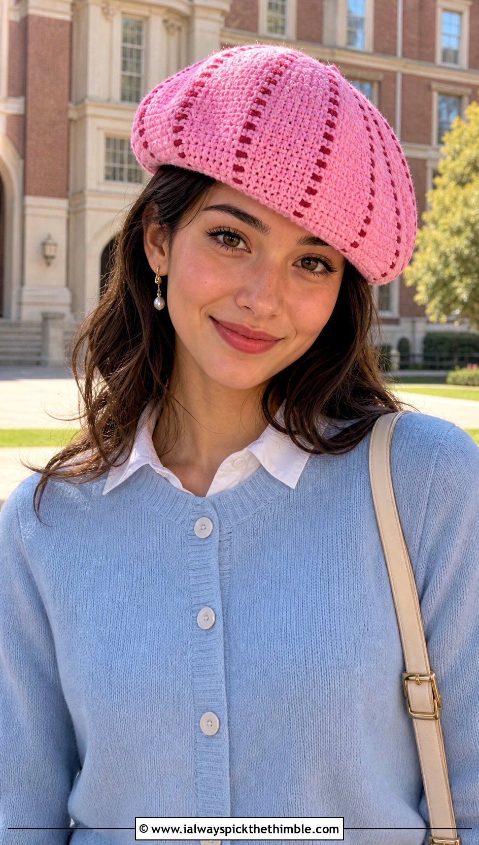Crochet Basketball Beret With Pleated Skirt - 20 crochet basketball hat outfit ideas