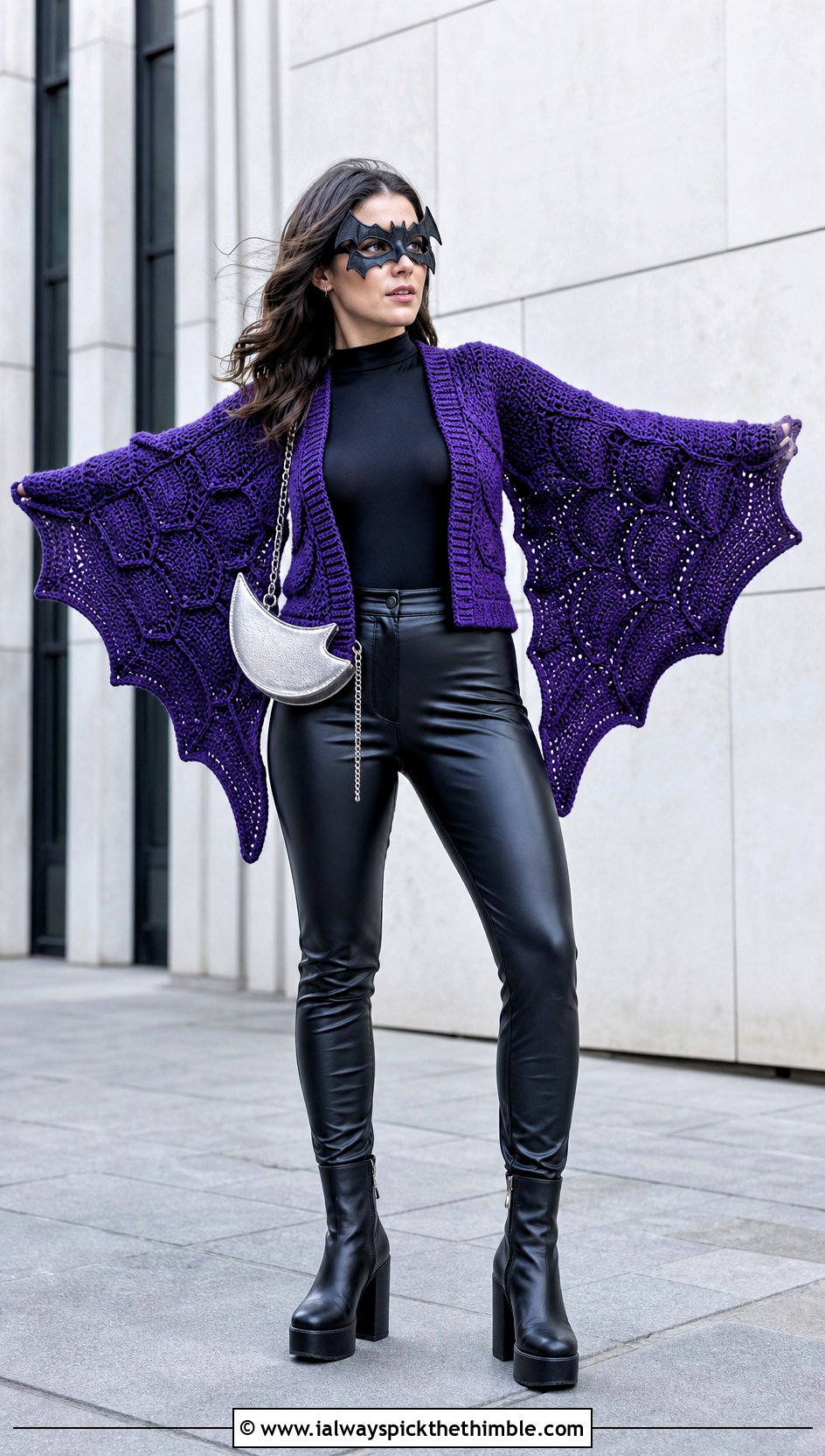 Crochet Bat Wing Cardigan Costume - 25 Crochet Halloween Costume Women outfit ideas