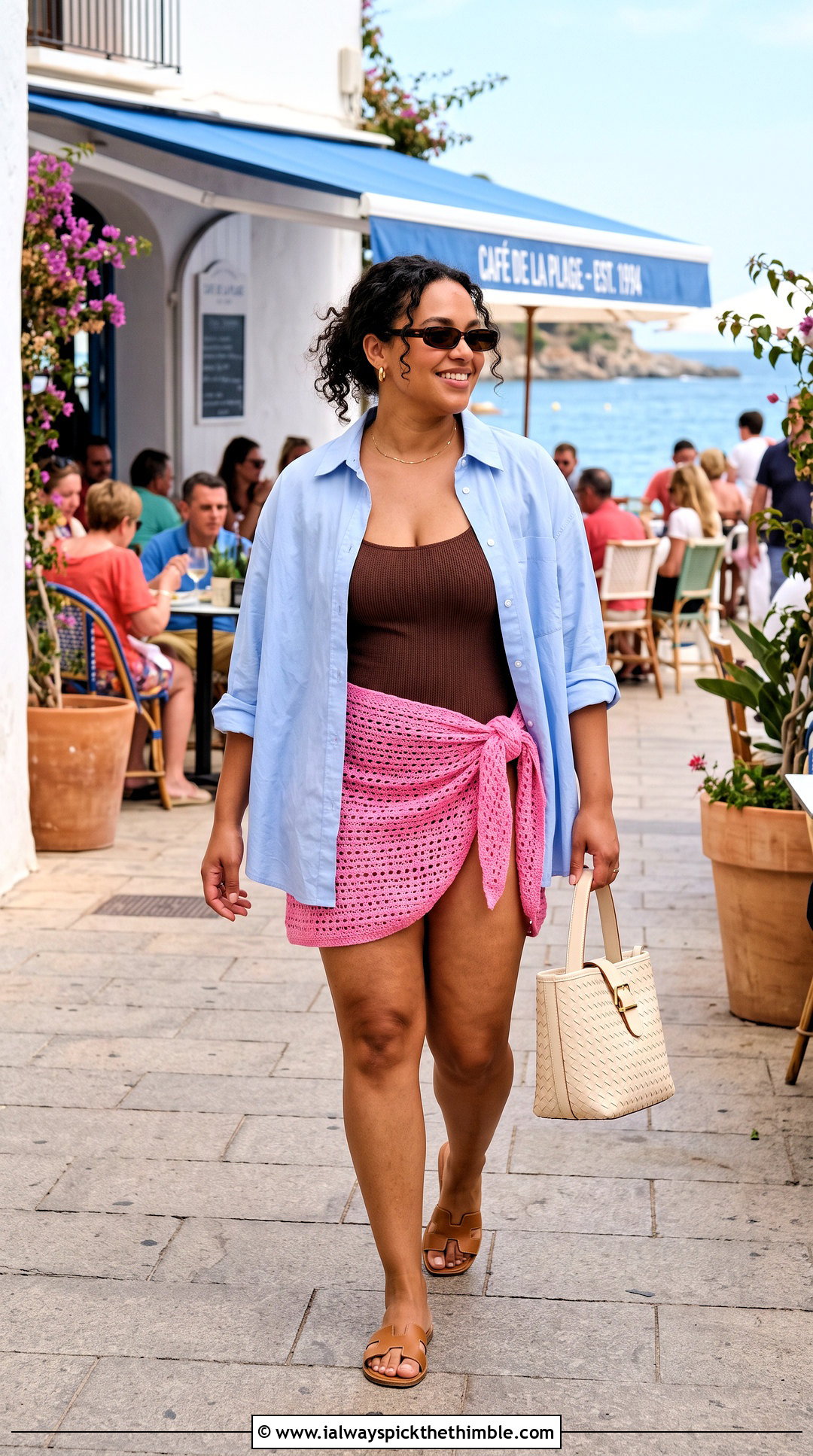 Crochet Beach Coverup Sarong With Button Down Shirt - 25 Crochet Beach Coverup outfit ideas
