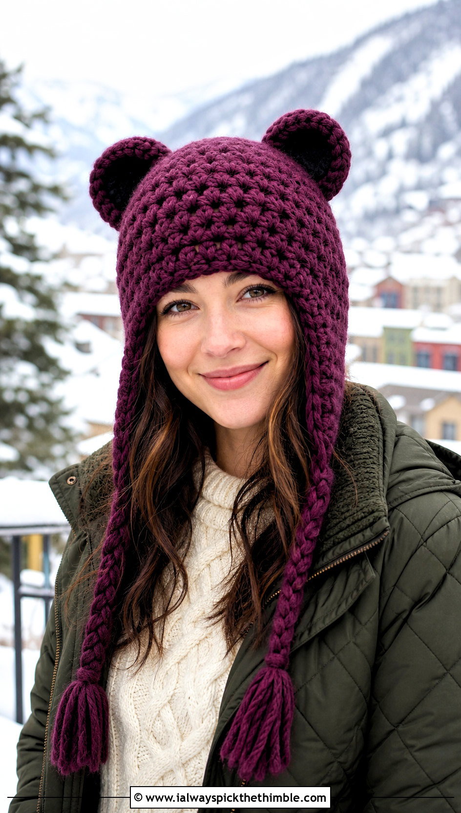 Crochet Bear Ear Trapper Hat With Winter Layers - 20 Crochet Silly Hats outfit ideas