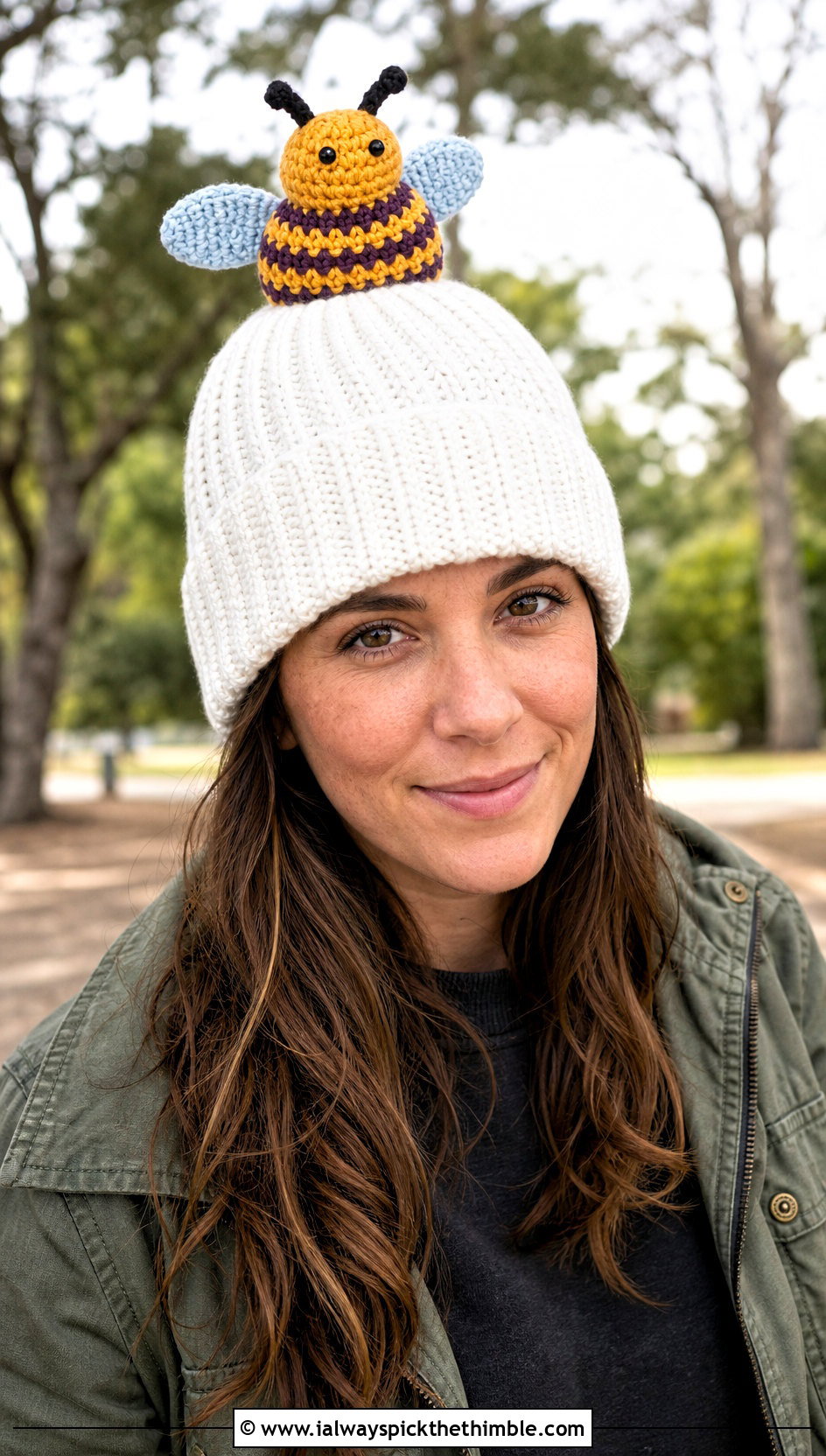 Crochet Bee Hat Topper With Utility Jacket - 20 Crochet Hat Toppers Ideas