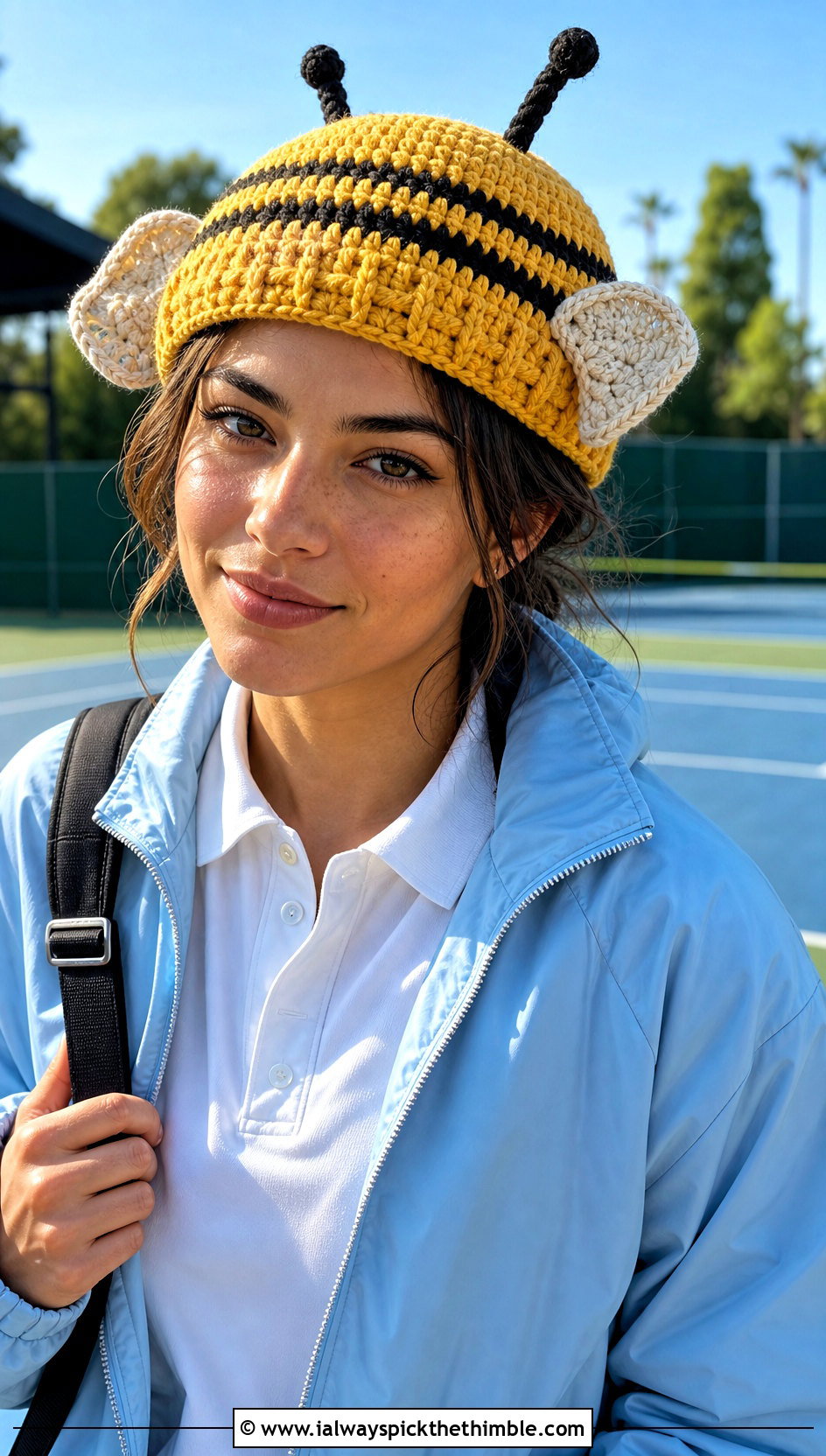 Crochet Bee Hat With Tennis Skirt - 20 Crochet Character Hat outfit ideas