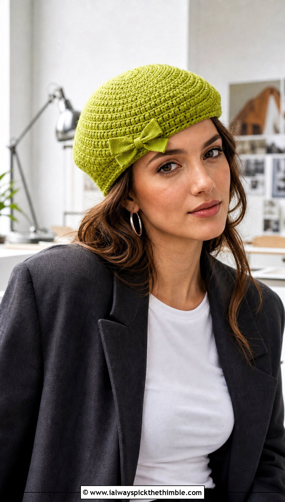Crochet Beret With Bow And Blazer Outfit - 20 Crochet Hat With Bow outfit ideas