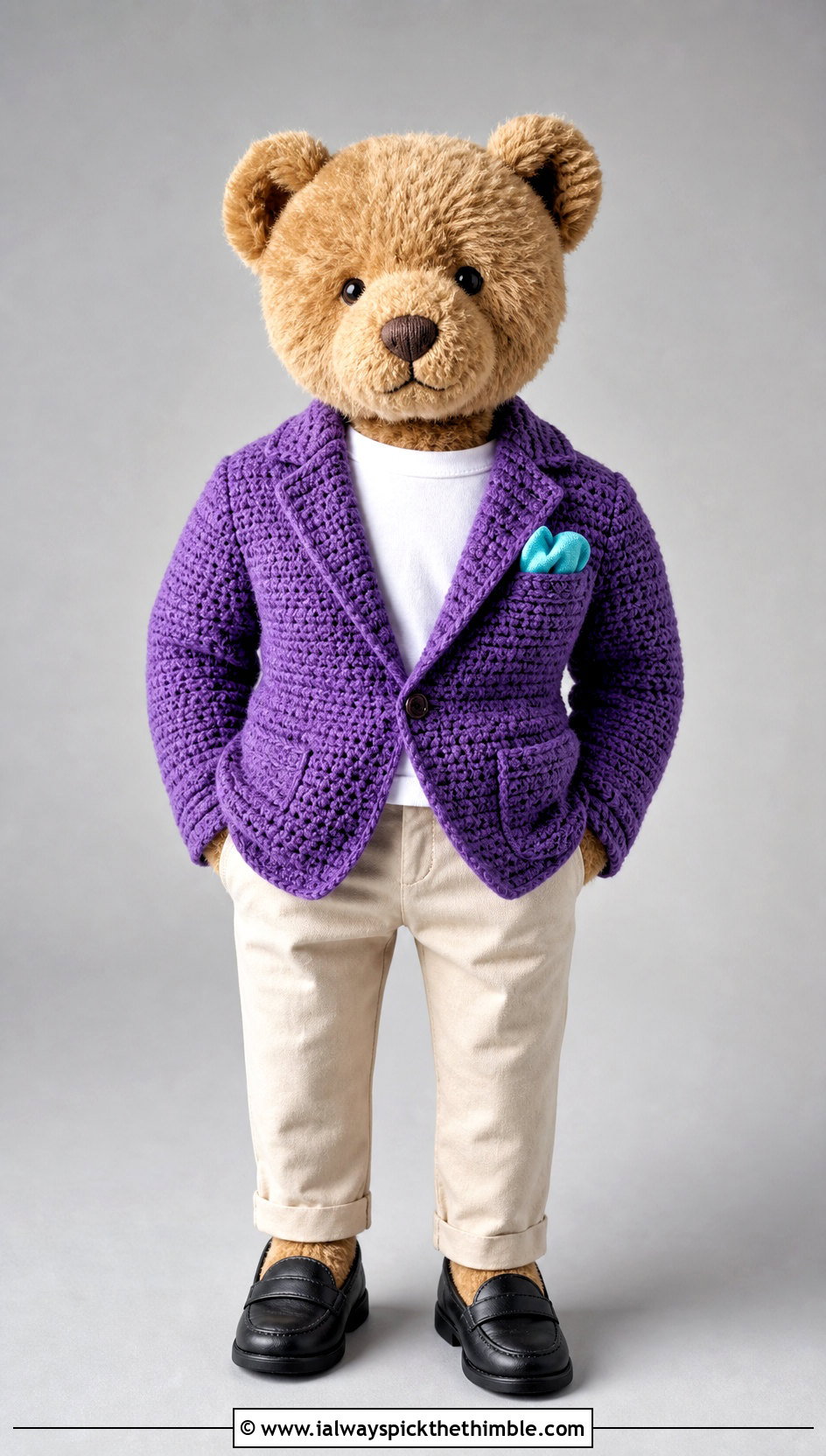 Crochet Blazer With Chino Pants - 25 crochet teddy clothes and outfit ideas
