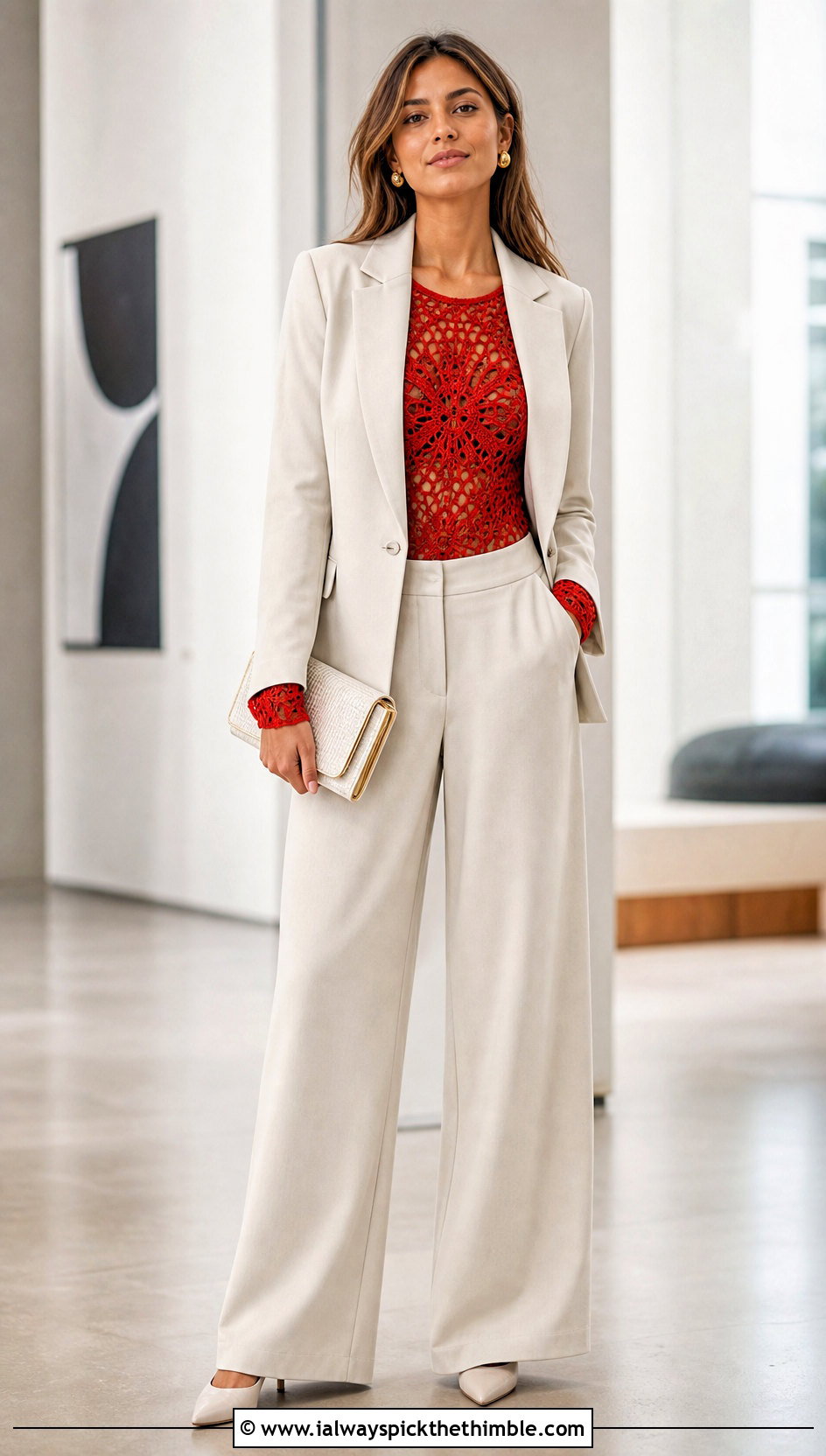 Crochet Bodysuit With Relaxed Suit - 25 crochet garments outfit ideas