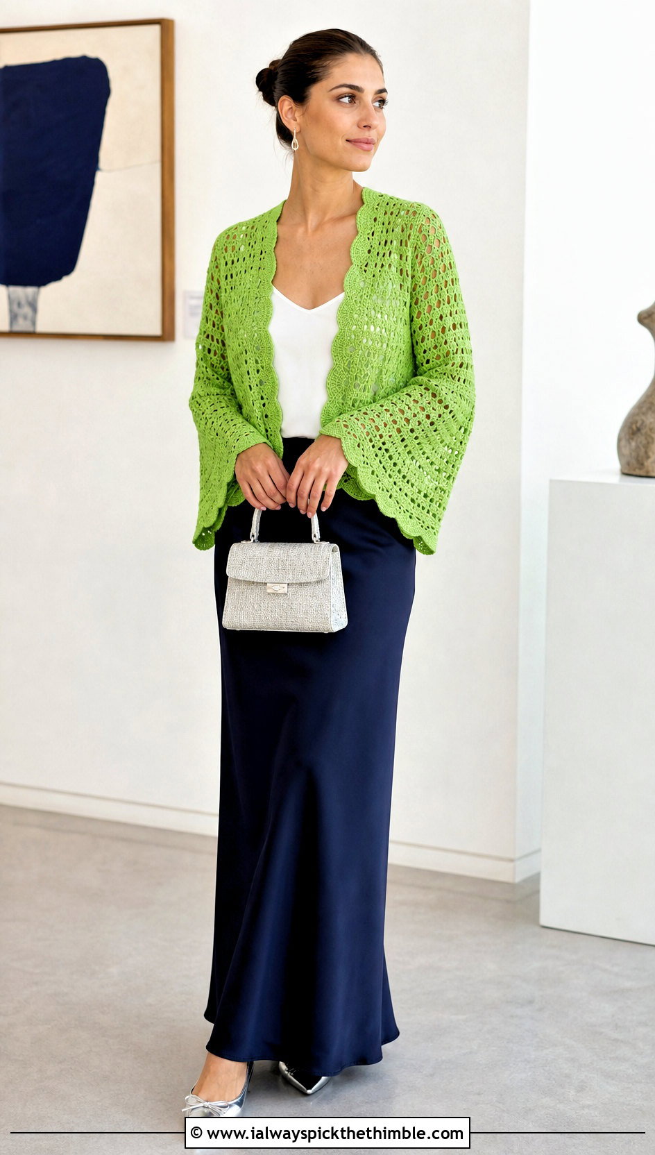Crochet Bolero With Satin Maxi Skirt - 25 boho crochet clothes and outfit ideas