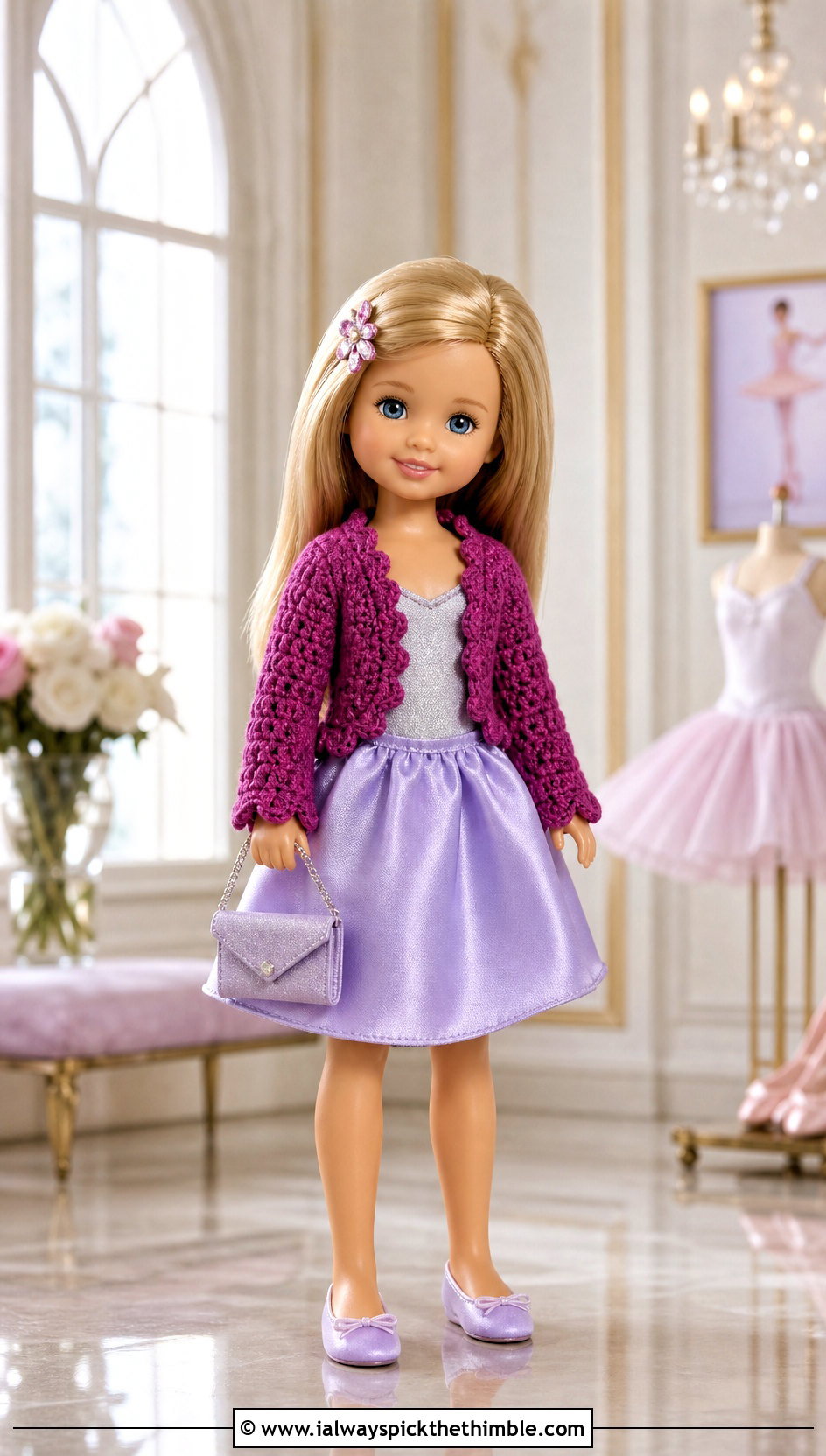 Crochet Bolero With Satin Skirt - 15 Crochet Kelly Doll Clothes and outfit ideas