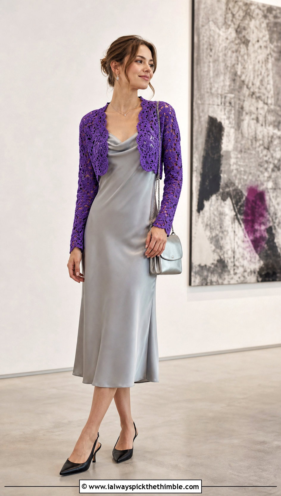 Crochet Bolero With Slip Dress - 25 cute crochet outfits ideas