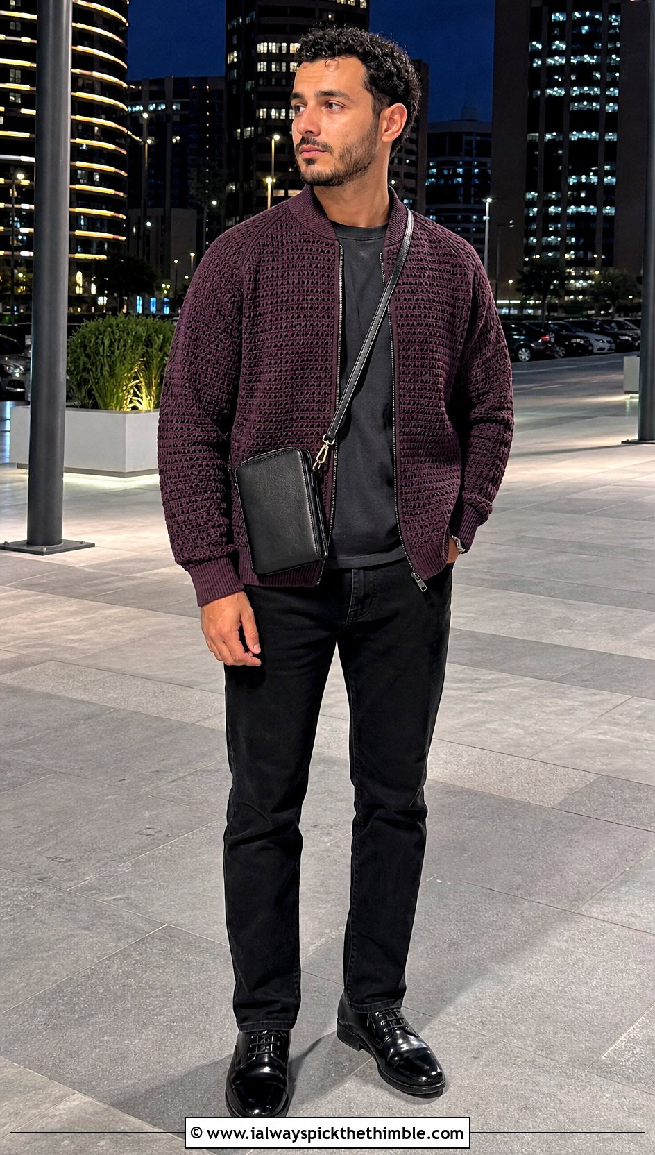 Crochet Bomber Jacket With Black Denim - 20 Crochet Guys Clothes and outfit ideas