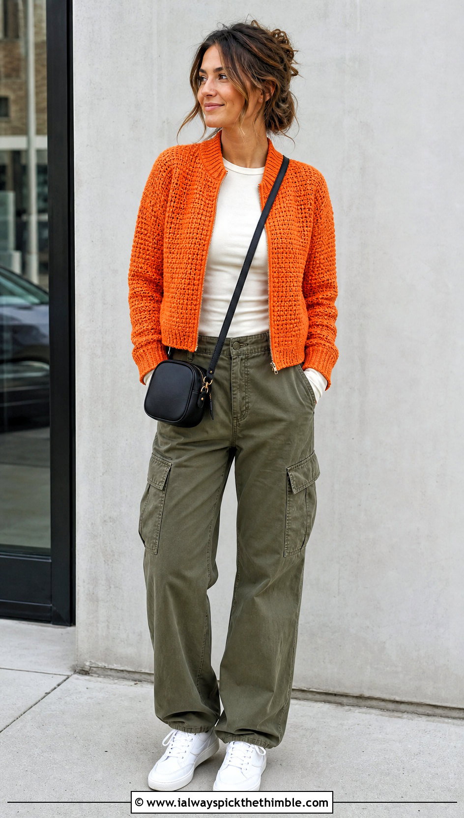 Crochet Bomber Jacket With Cargo Pants - 25 crochet fall clothes and outfit ideas
