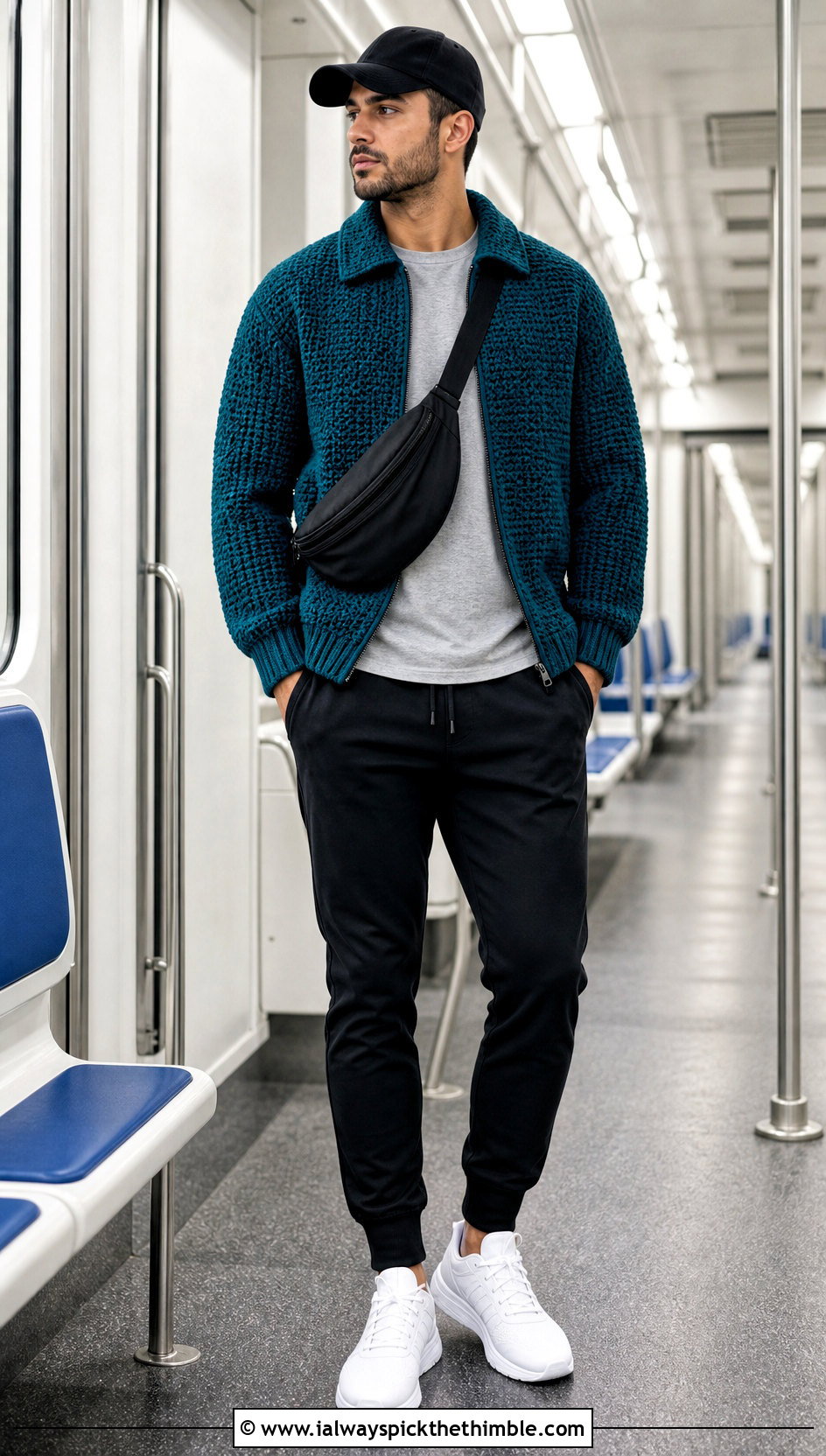 Crochet Bomber Jacket With T Shirt And Joggers - 25 crochet mens clothes and outfit ideas