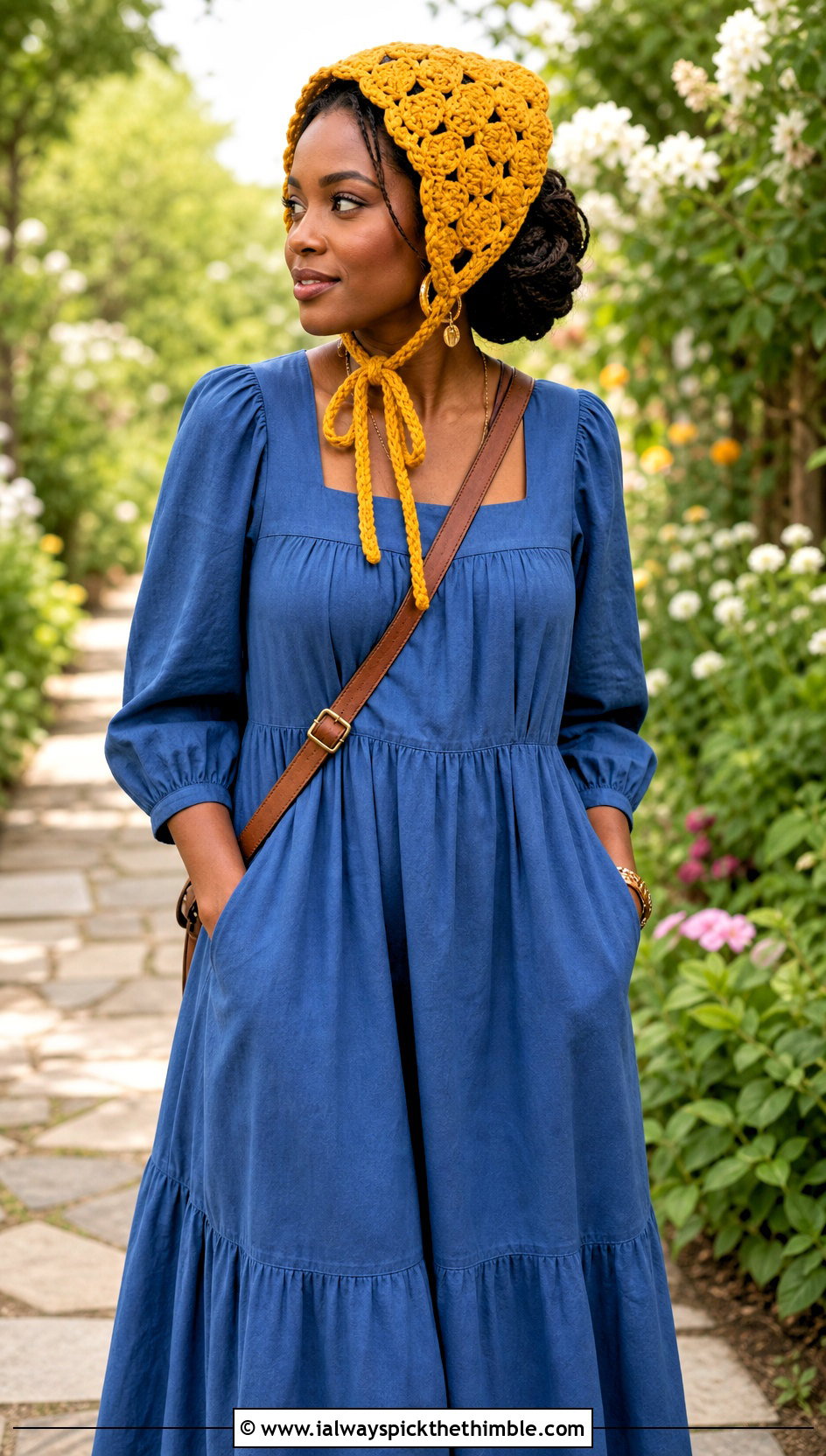 Crochet Bonnet Hat With Prairie Dress - 20 crochet hats black women outfit ideas