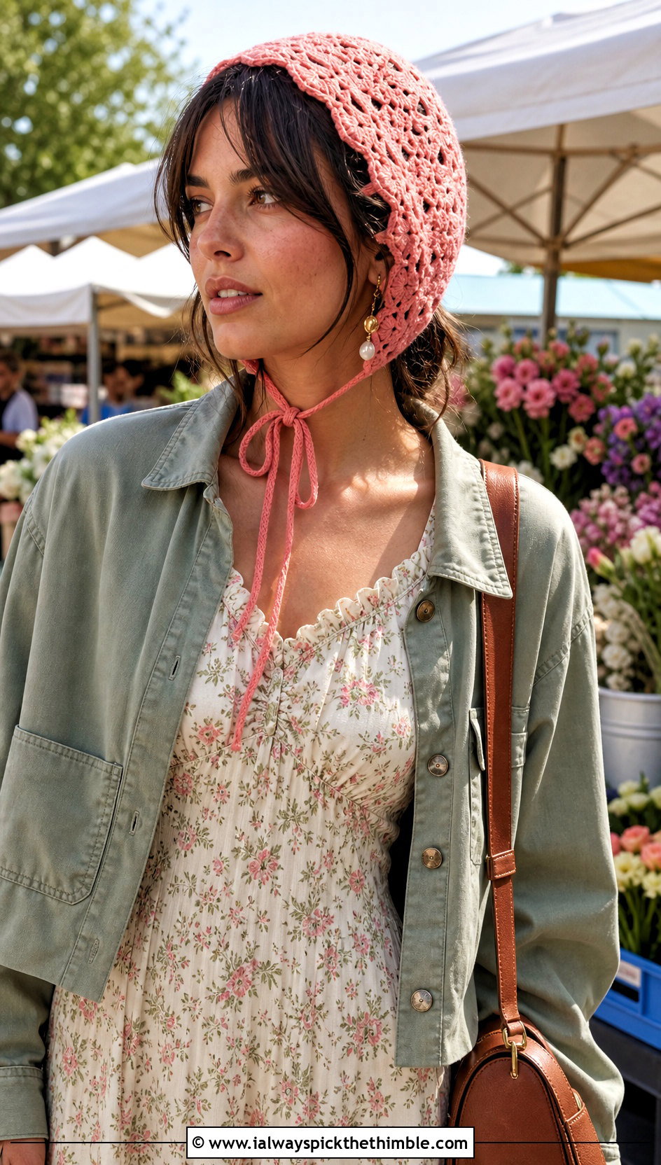 Crochet Bonnet With Prairie Dress And Boots - 20 aesthetic crochet hat ideas