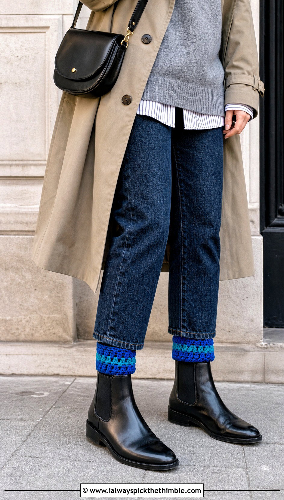 Crochet Boot Cuffs With Straight Jeans And Chelsea Boots - 20 crochet leg warmers ideas