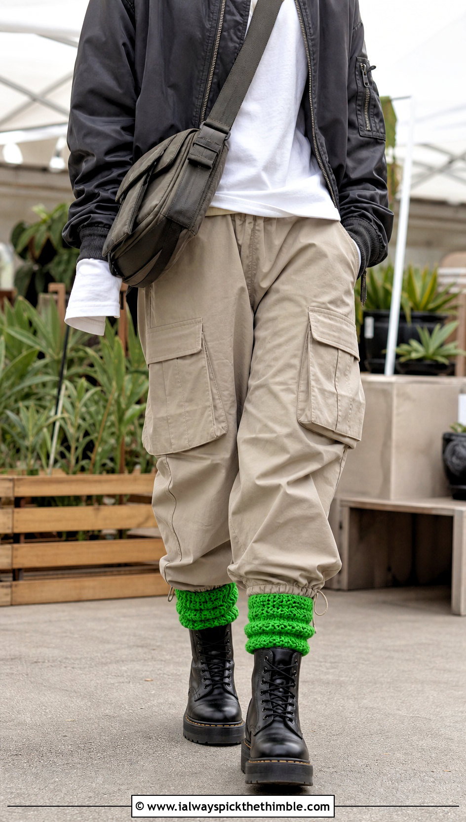 Crochet Boot Socks With Cargo Pants - 25 crochet socks for beginners outfit ideas