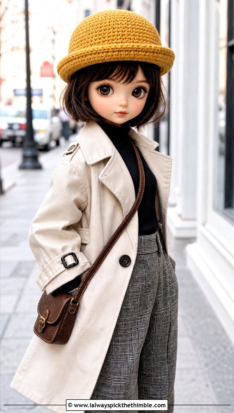Crochet Bowler Hat Doll Outfit With Trench Coat - 25 crochet hat for doll outfit ideas