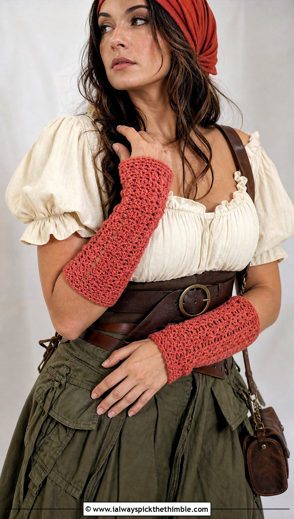 Crochet Bracers Pirate Costume With Cargo Skirt - 20 crochet pirate costume outfit ideas